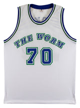 Dennis Rodman Authentic Signed White Pro Style Jersey Autographed JSA Witness