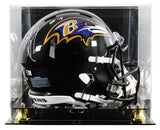 Ravens Ray Lewis "HOF 18" Signed Full Size Speed Proline Helmet W/ Case BAS Wit