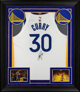 Stephen Curry Signed White Nike Association Ed Authentic Framed Jersey JSA 1