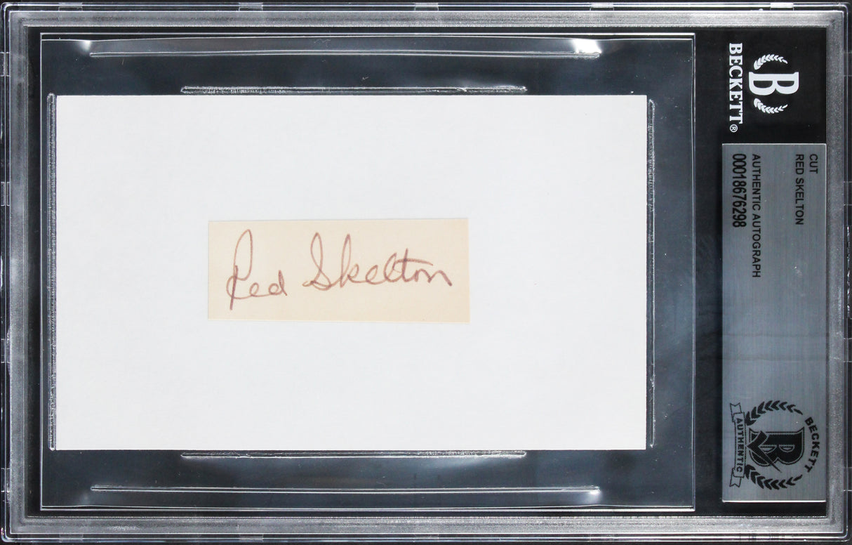Red Skelton The Red Skelton Show Signed .75x2 Inch Cut Signature BAS Slabbed