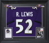 Ray Lewis Authentic Signed Purple Pro Style Framed Jersey BAS Witnessed