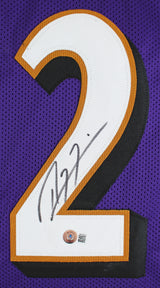 Ray Lewis Authentic Signed Purple Pro Style Framed Jersey BAS Witnessed
