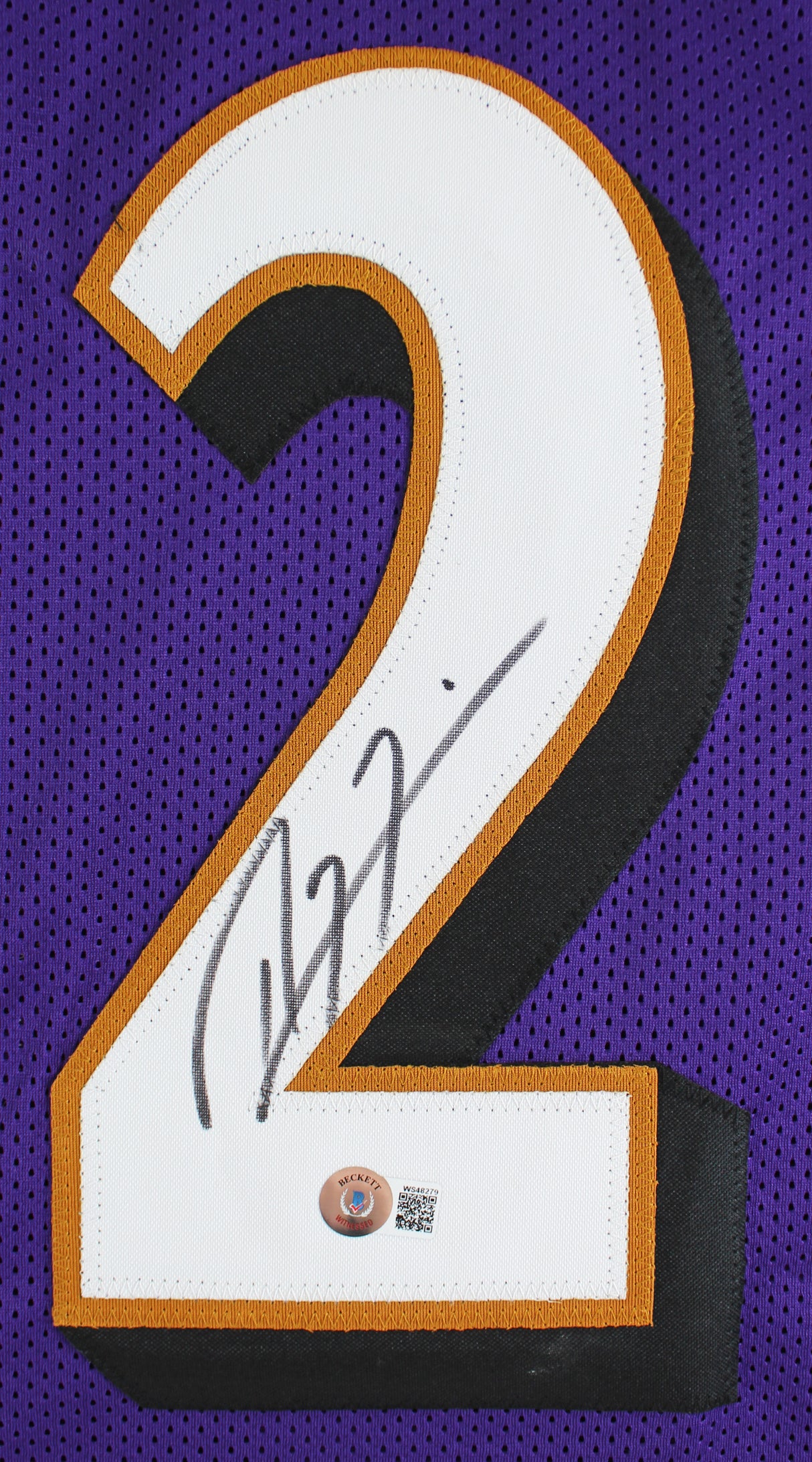 Ray Lewis Authentic Signed Purple Pro Style Framed Jersey BAS Witnessed