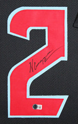 Nico Collins Signed Alternate Navy Blue Pro Style Framed Jersey BAS Witnessed