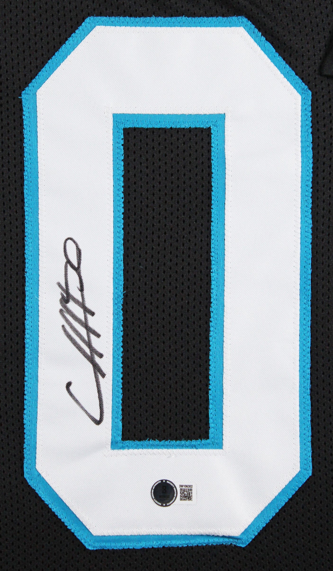 Chuba Hubbard Authentic Signed Black Pro Style Framed Jersey BAS Witnessed