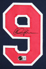 Charlie Sheen Major League Authentic Signed Navy Pro Style Framed Jersey BAS Wit