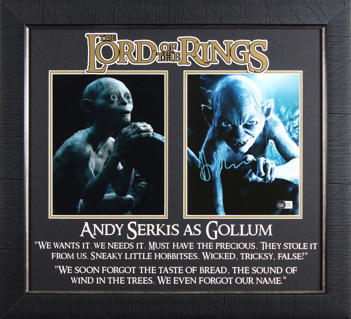 Andy Serkis Lord of the Rings Authentic Signed 8x10 Framed Vertical Photo BAS