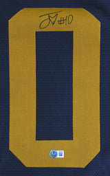 Jordan Love Signed Navy Throwback Pro Style Jersey BAS Witnessed #3W378789