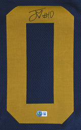 Jordan Love Signed Navy Throwback Pro Style Jersey BAS Witnessed #3W378789