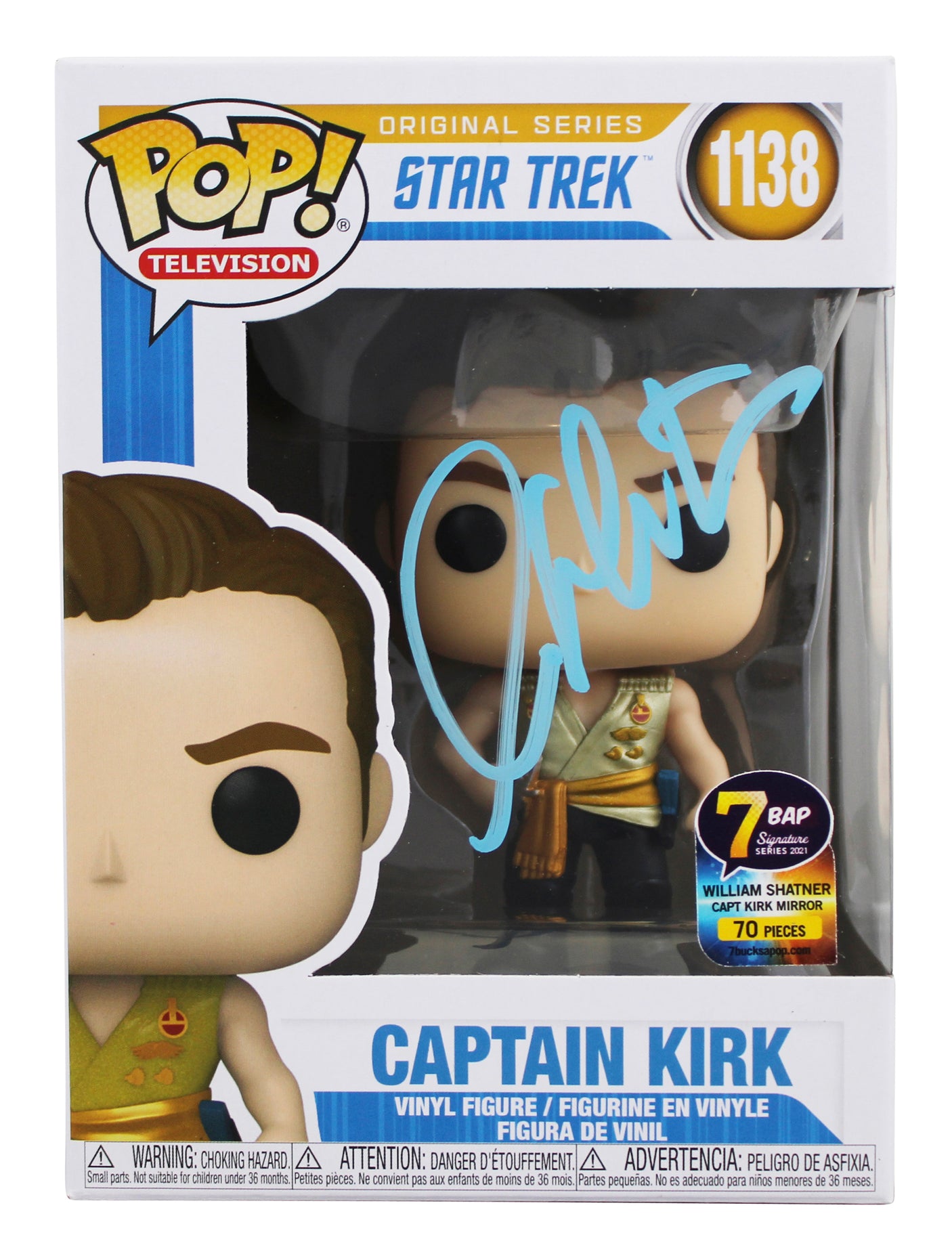 William Shatner Star Trek Signed Captain Kirk #1138 Funko Pop Vinyl Figure JSA