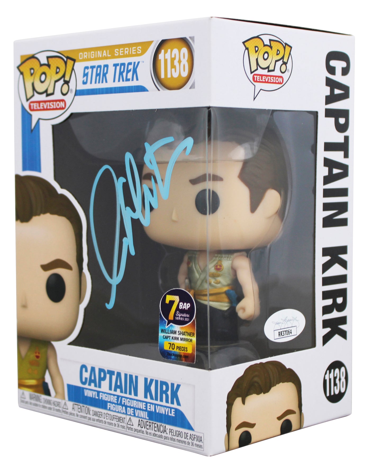 William Shatner Star Trek Signed Captain Kirk #1138 Funko Pop Vinyl Figure JSA