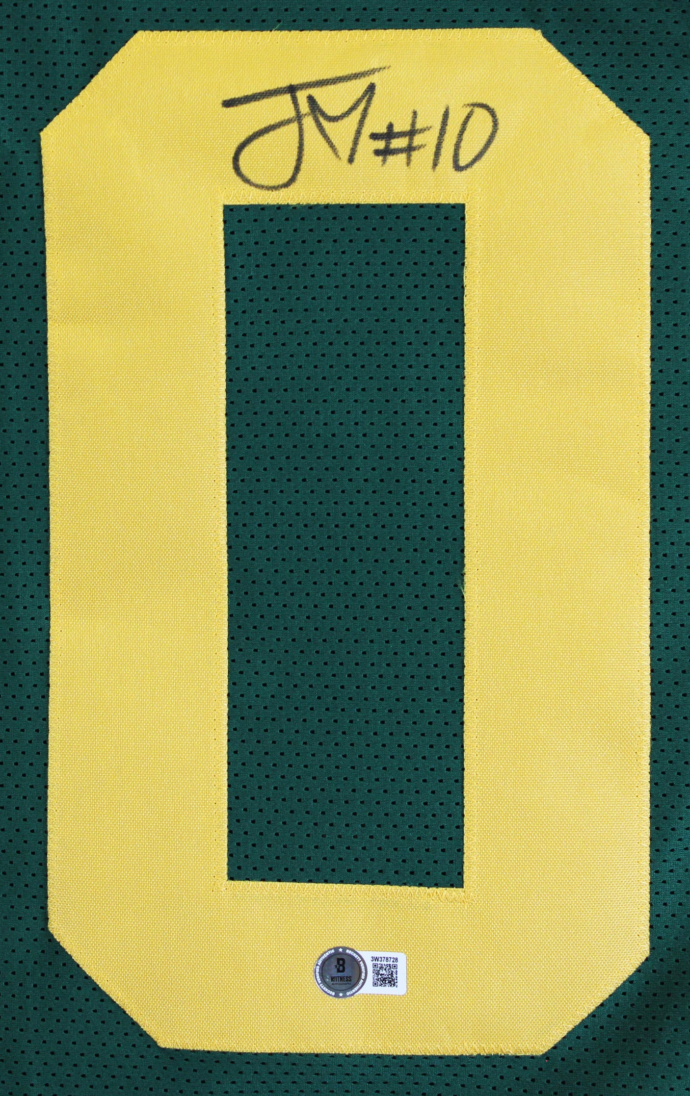 Jordan Love Authentic Signed Green Color Rush Pro Style Jersey BAS Witnessed