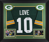 Jordan Love Authentic Signed Green Pro Style Framed Jersey BAS Witnessed