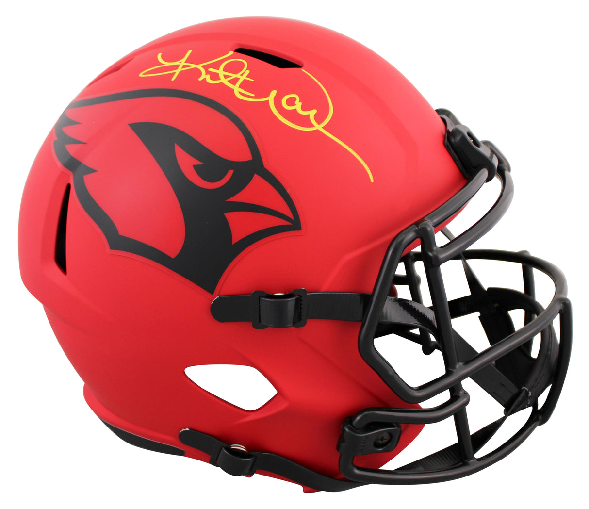 Cardinals Kurt Warner Signed Rave Full Size Speed Rep Helmet BAS Witnessed