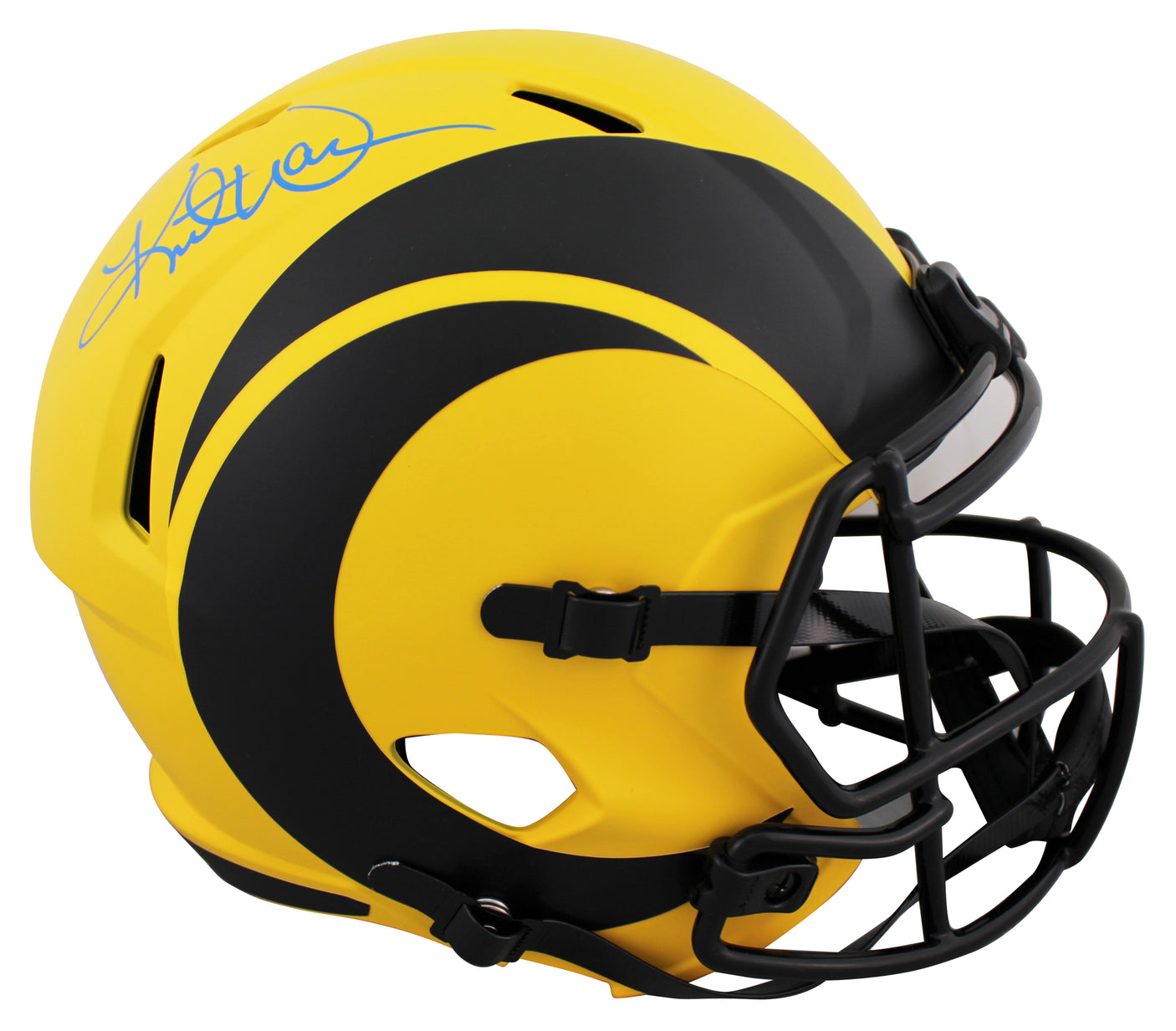 Rams Kurt Warner Authentic Signed Rave Full Size Speed Rep Helmet BAS Witnessed