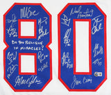 1980 USA Hockey 18 Autos Craig, Eruzione, Broten Signed White Framed Jersey BAS