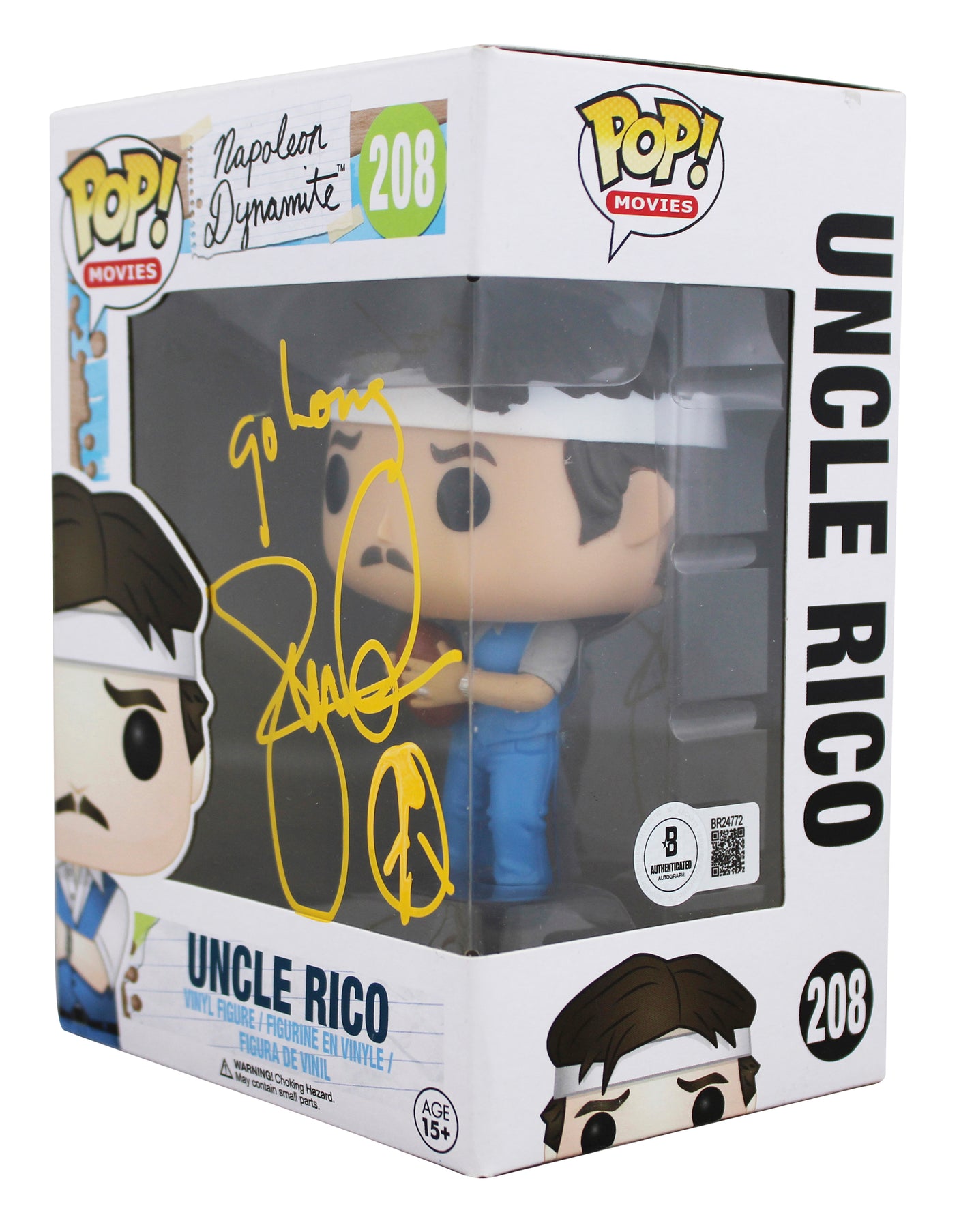 Jon Gries Napoleon Dynamite Signed Uncle Rico #208 Funko Pop Vinyl Figure BAS