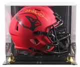 Cardinals Kurt Warner Signed Rave Full Size Speed Rep Helmet W/ Case BAS Witness