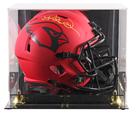 Cardinals Kurt Warner Signed Rave Full Size Speed Rep Helmet W/ Case BAS Witness