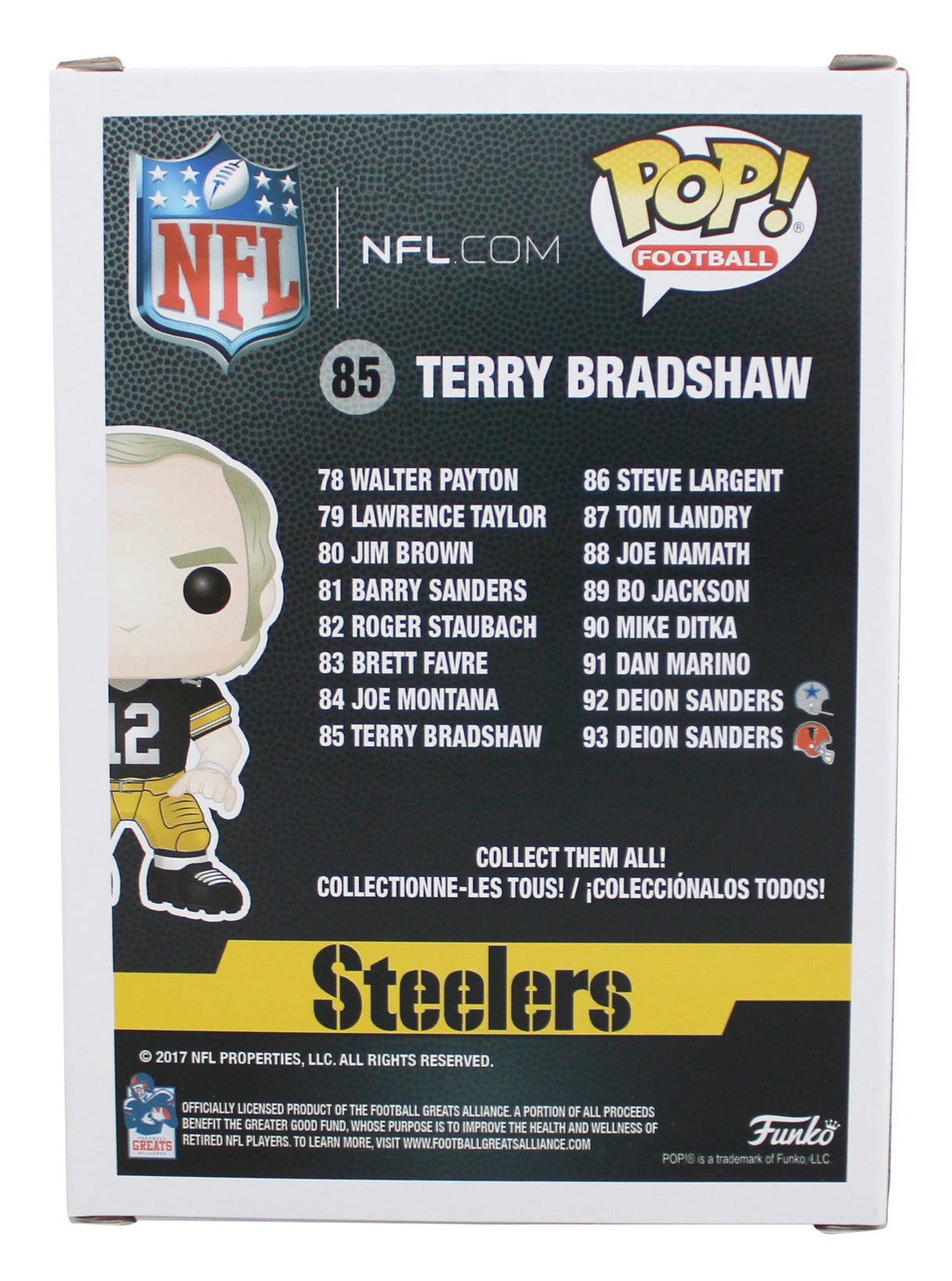 Steelers Terry Bradshaw Authentic Signed #85 Funko Pop Figure BAS Wit #3W002712