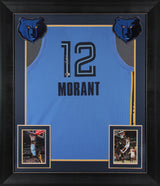 Ja Morant Authentic Signed Light Blue Pro Style Framed Jersey Autographed BAS