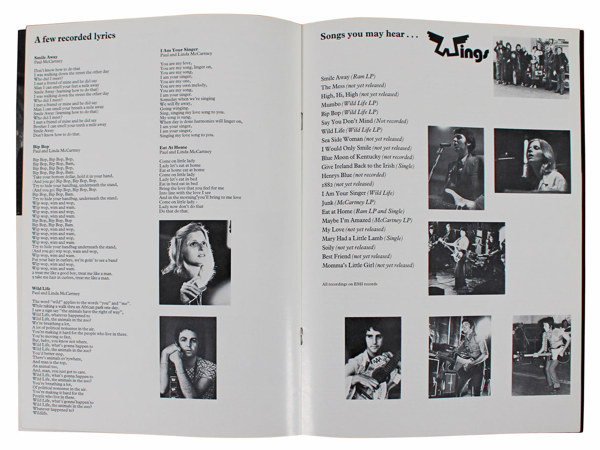 (3) Linda & Paul McCartney, Denny Lane Signed Wings Over Europe Tour Program BAS