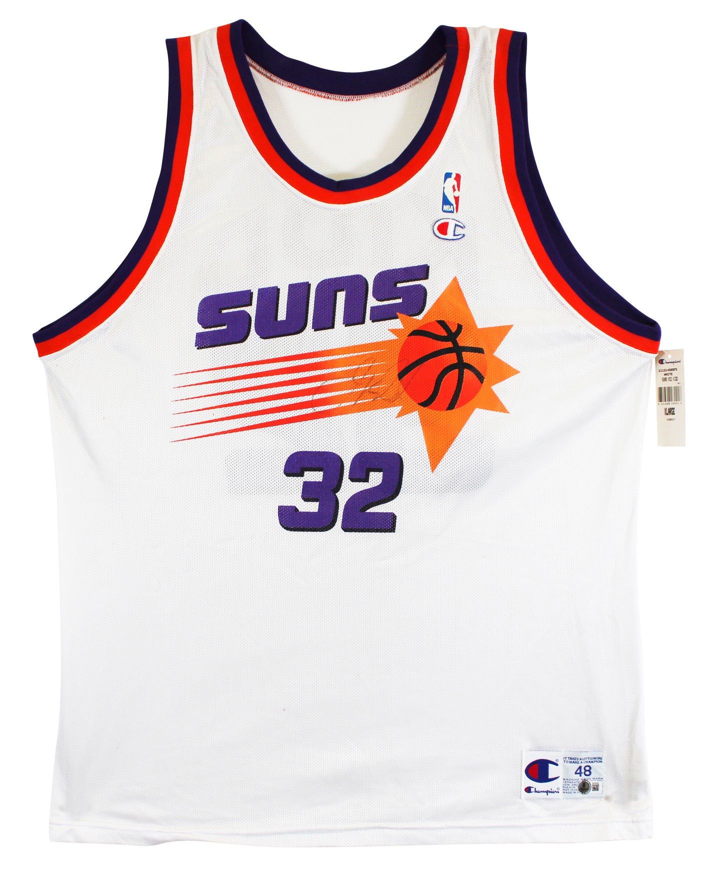 Suns Jason Kidd Authentic Signed White Champion Jersey Autographed BAS #BU55009