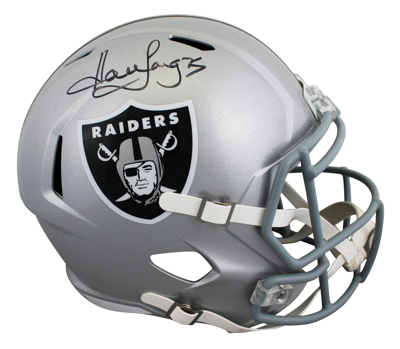 Raiders Howie Long Signed Full Size Speed Rep Helmet BAS Witnessed #1W383109