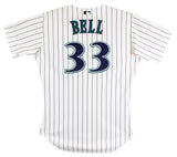 D-Backs Jay Bell Signed Game Used White Pinstripe Rawlings Jersey BAS #BU55007