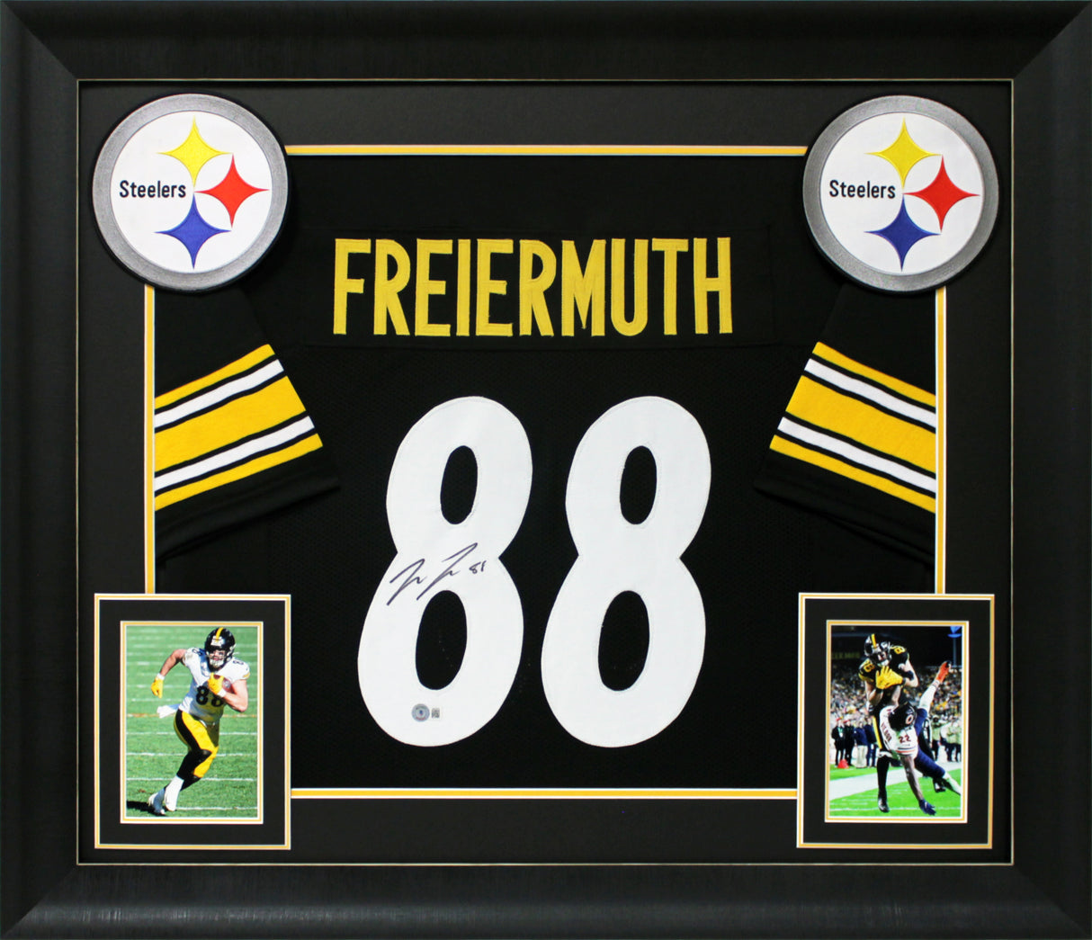 Pat Freiermuth Authentic Signed Black Pro Style Jersey Autographed BAS Witnessed