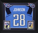 Chris Johnson Authentic Signed Blue Pro Style Framed Jersey BAS Witnessed