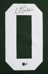 Matthew Golden Authentic Signed Green Pro Style Framed Jersey BAS Witnessed 2