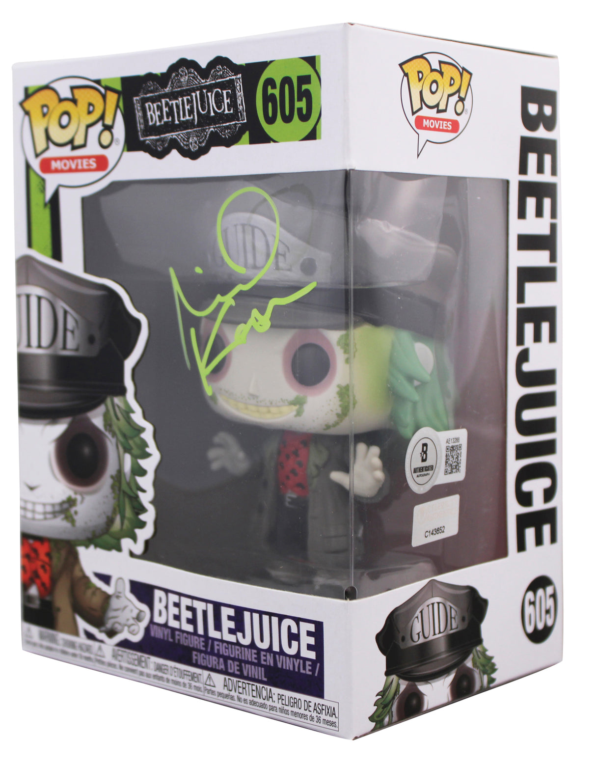 Michael Keaton Beetlejuice Authentic Signed #605 Funko Pop Vinyl Figure BAS