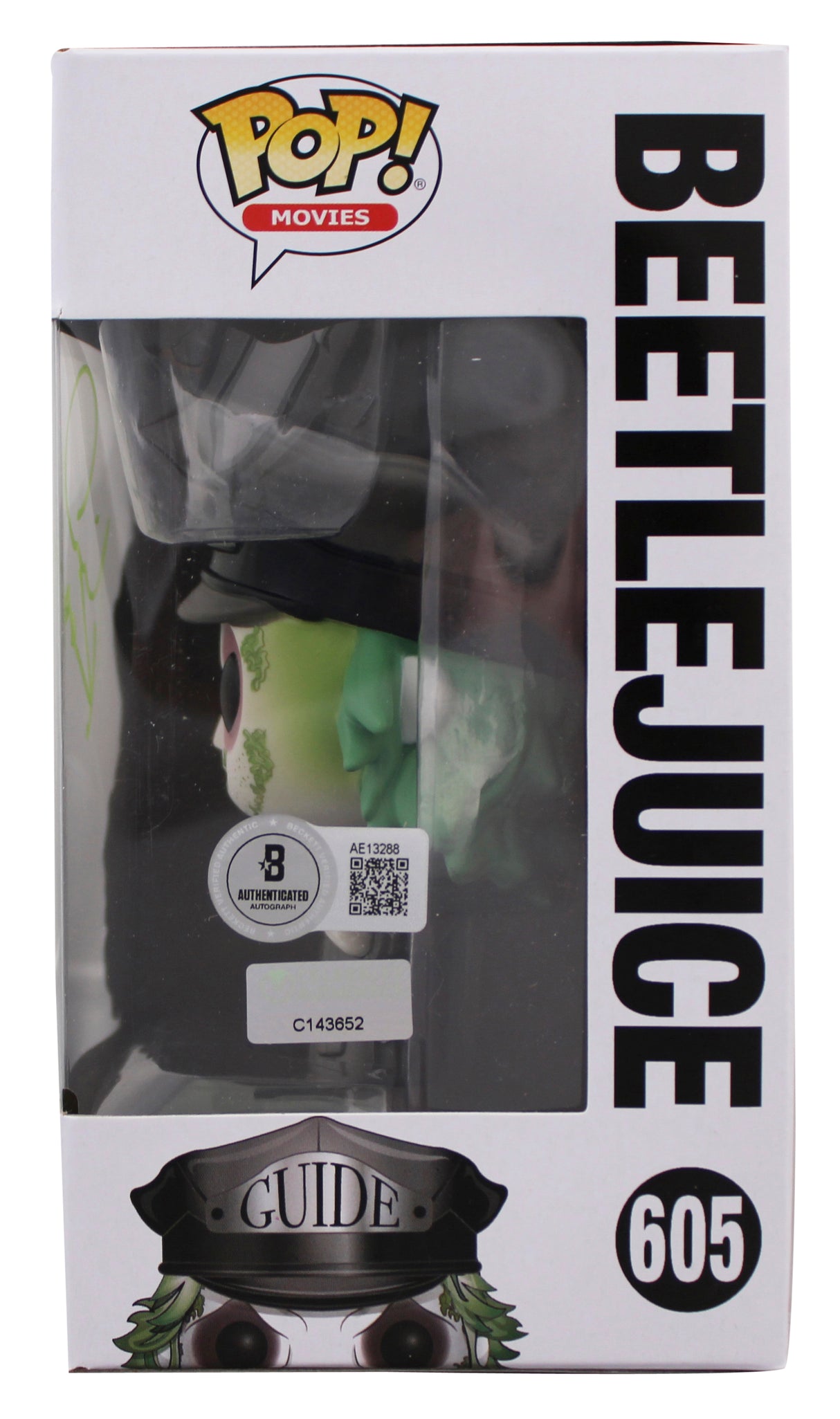 Michael Keaton Beetlejuice Authentic Signed #605 Funko Pop Vinyl Figure BAS