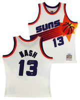 Suns Steve Nash Signed Cream M&N 1996-97 HWC Swingman Jersey BAS Witnessed