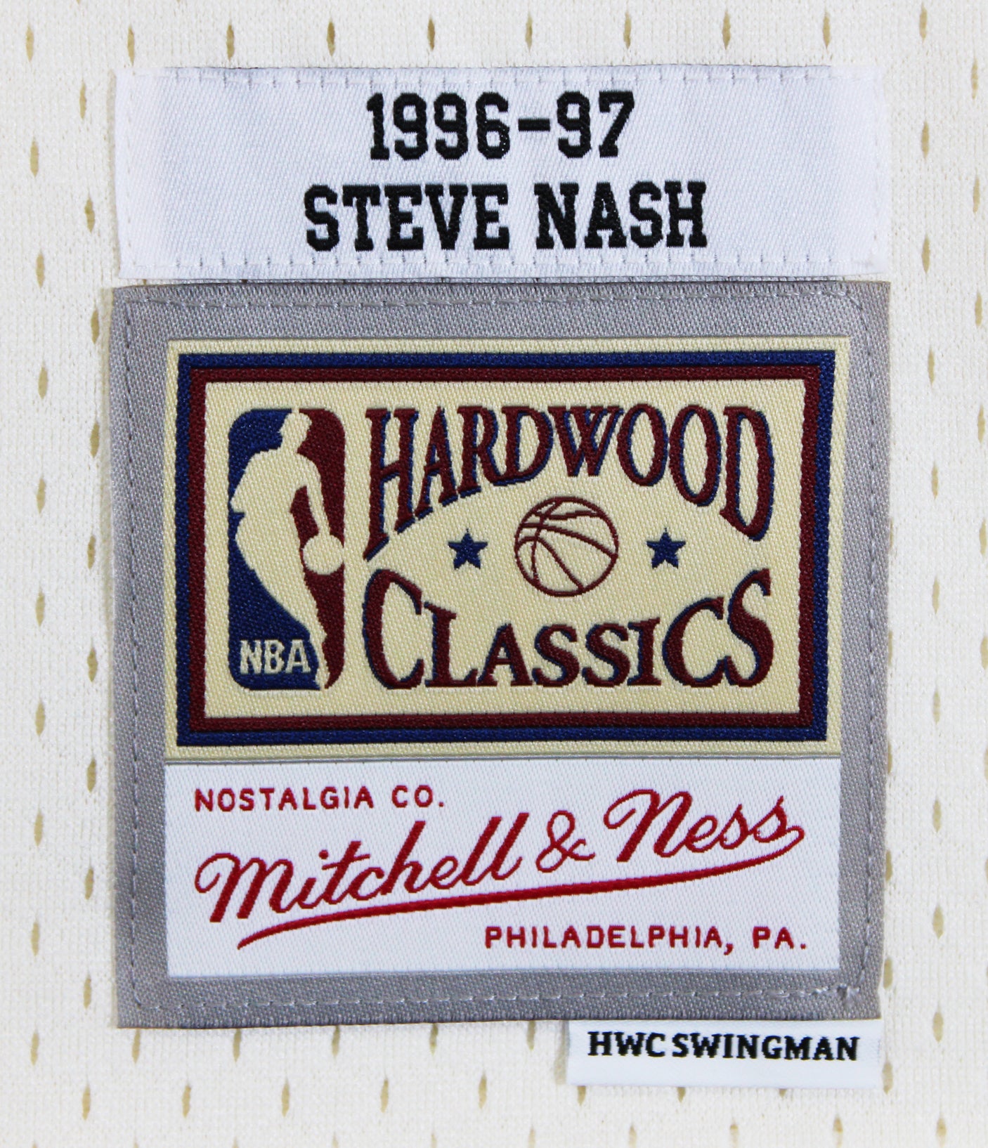 Suns Steve Nash Signed Cream M&N 1996-97 HWC Swingman Jersey BAS Witnessed