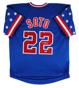 Juan Soto Authentic Signed Blue USA Pro Style Jersey Autographed BAS