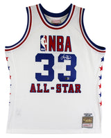 Celtics Larry Bird Signed 1986 White M&N All-Star Game Swingman Jersey BAS Wit