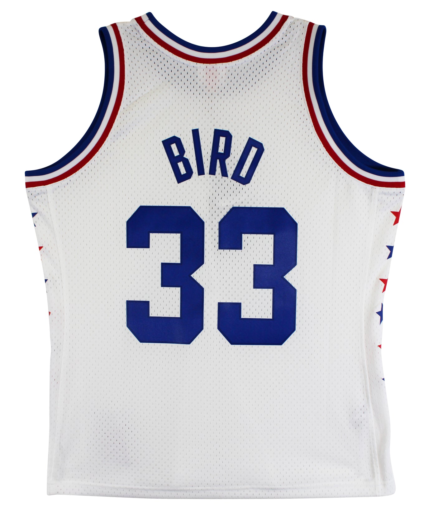 Celtics Larry Bird Signed 1986 White M&N All-Star Game Swingman Jersey BAS Wit