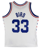 Celtics Larry Bird Signed 1986 White M&N All-Star Game Swingman Jersey BAS Wit