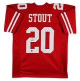 Upton Stout Authentic Signed Red Pro Style Jersey Autographed BAS