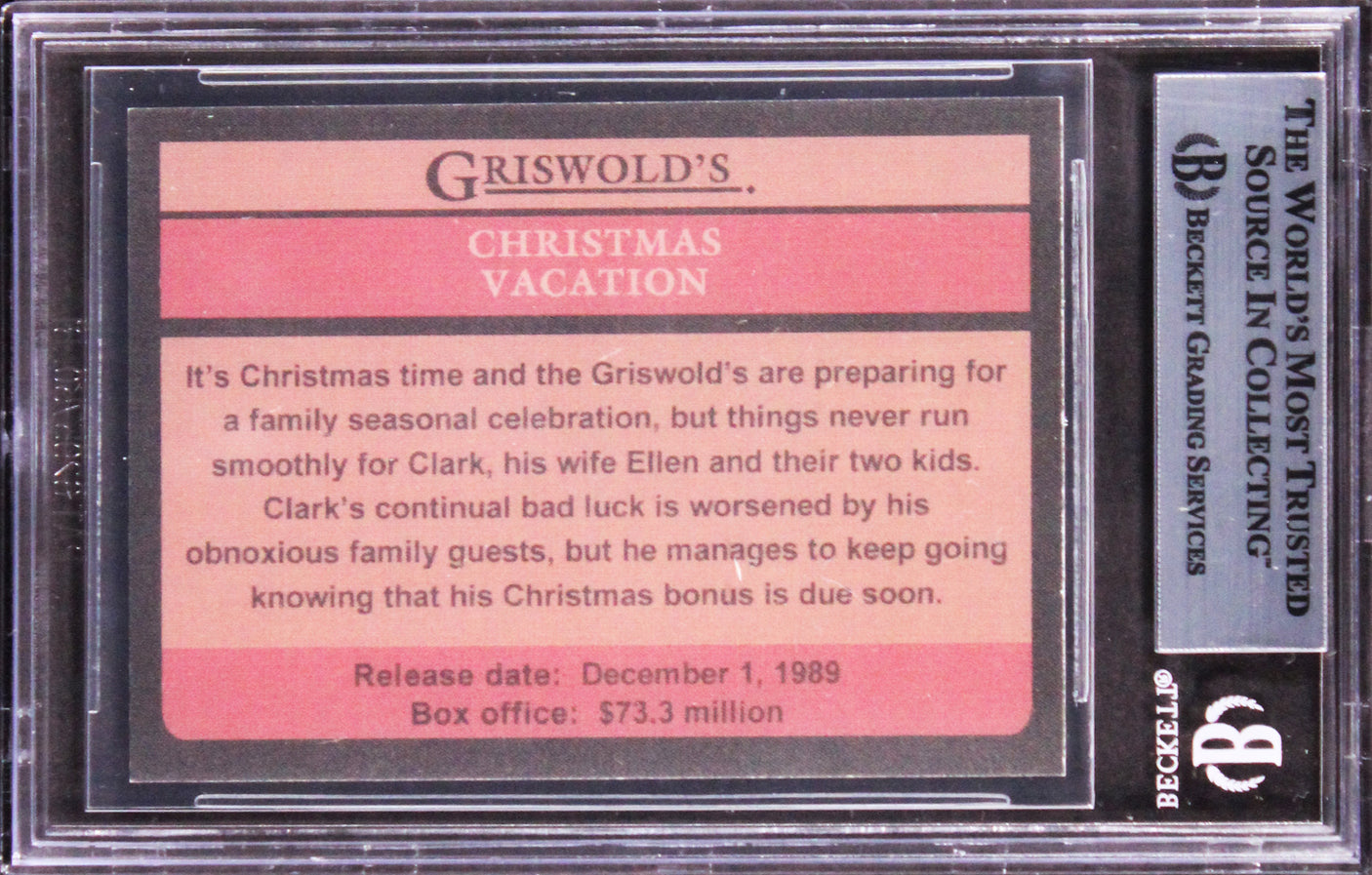 Chevy Chase Christmas Vacation Authentic Signed Custom Trading Card BAS Slabbed