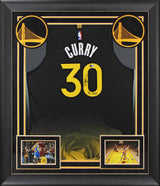 Stephen Curry "4x Champ" Signed Black Nike Rose CE Authentic Framed Jersey BAS