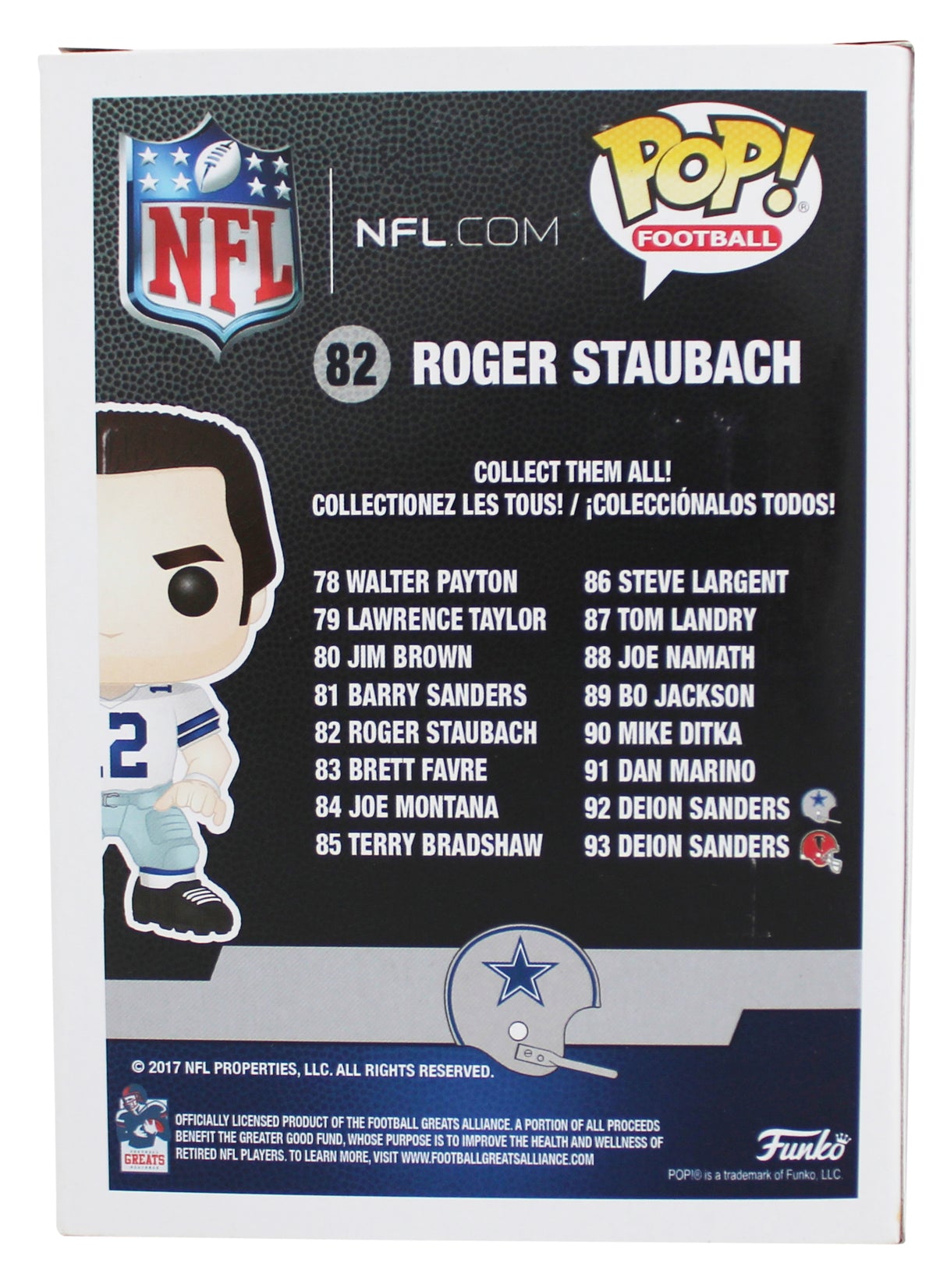 Cowboys Roger Staubach Authentic Signed #82 Funko Pop Figure BAS Wit #WY25951