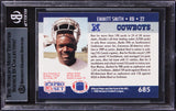 Cowboys Emmitt Smith "HOF 2010" Signed 1990 Pro Set #685 Card Rookie BAS Slabbed