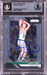 Celtics Larry Bird Authentic Signed 2018 Panini Prizm #85 Card BAS Slabbed 2