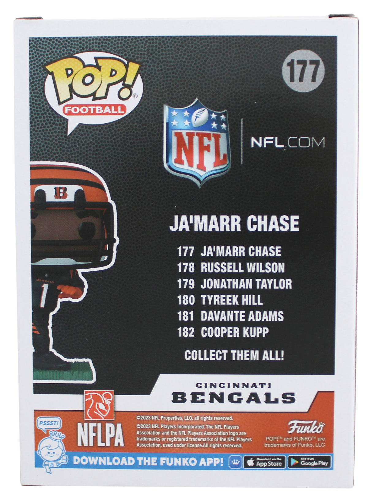 Bengals Ja'Marr Chase Authentic Signed #177 Funko Pop Figure BAS Wit #3W050347