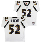 Ravens Ray Lewis Authentic Signed White Mitchell & Ness Jersey BAS Witnessed