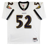 Ravens Ray Lewis Authentic Signed White Mitchell & Ness Jersey BAS Witnessed