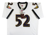 Ravens Ray Lewis Authentic Signed White Mitchell & Ness Jersey BAS Witnessed
